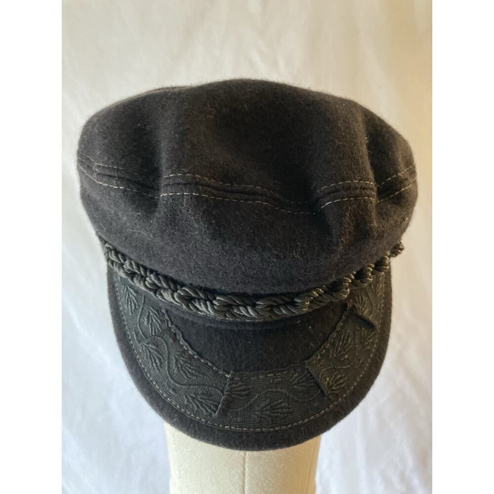 Authentic Black Greek Fisherman Cap with black lining Size 7 1/4